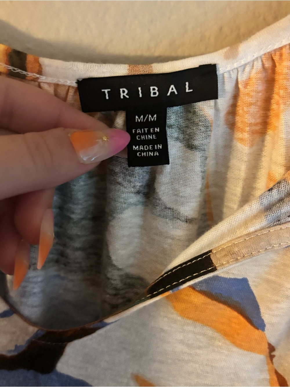Tribal Abstract Print Cowl Neck Tunic Top M - Picture 5 of 7